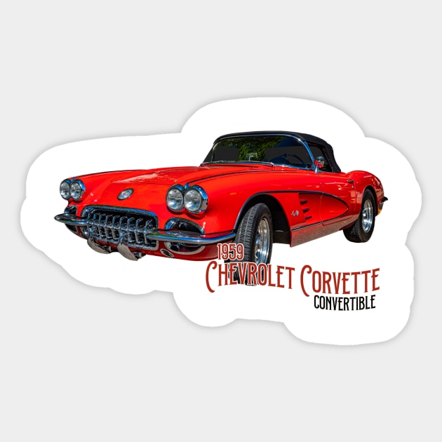 1959 Chevrolet Corvette Convertible Sticker by Gestalt Imagery